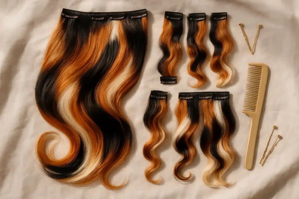 Calico Hair Extensions Display