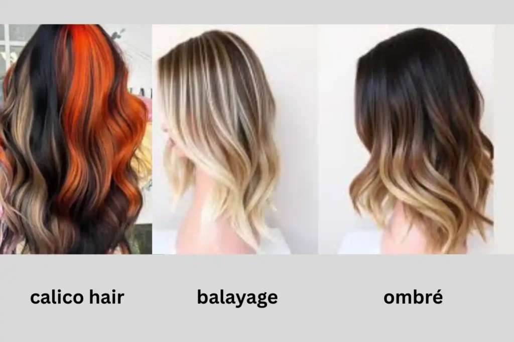 Three hair color techniques displayed