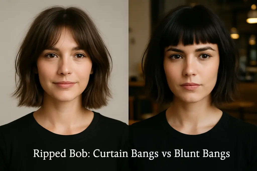 Classic Ripped Bob with Bangs