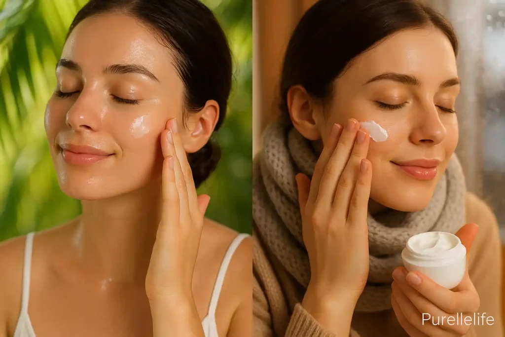 Seasonal skincare, one person.