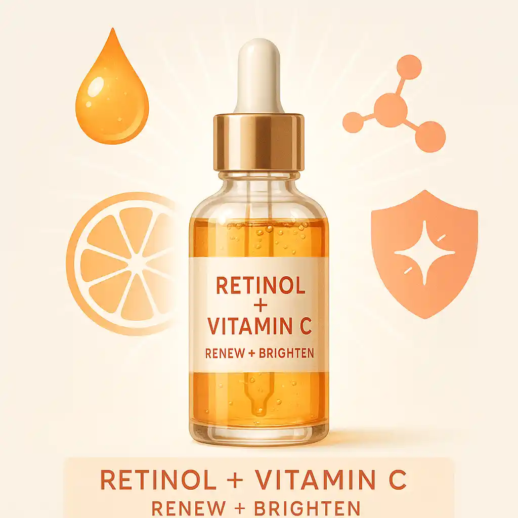 Retinol + Vitamin C brightening serum for radiant, renewed skin
