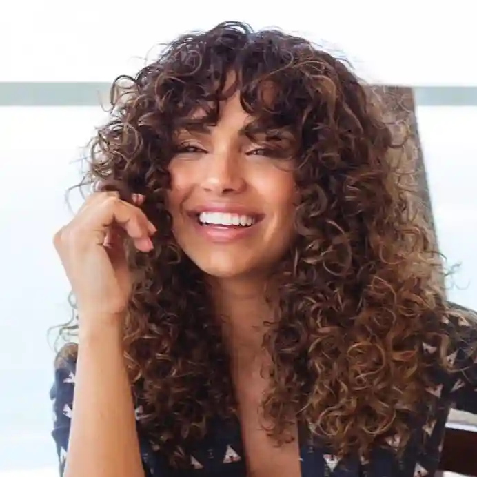 Curly Hairstyles with Fringe or Bangs