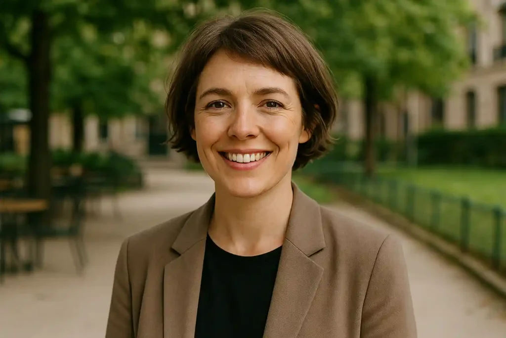 A smiling woman with a natural short bob haircut styled effortlessly without heat, representing easy short haircuts for women who prefer low-maintenance elegance.