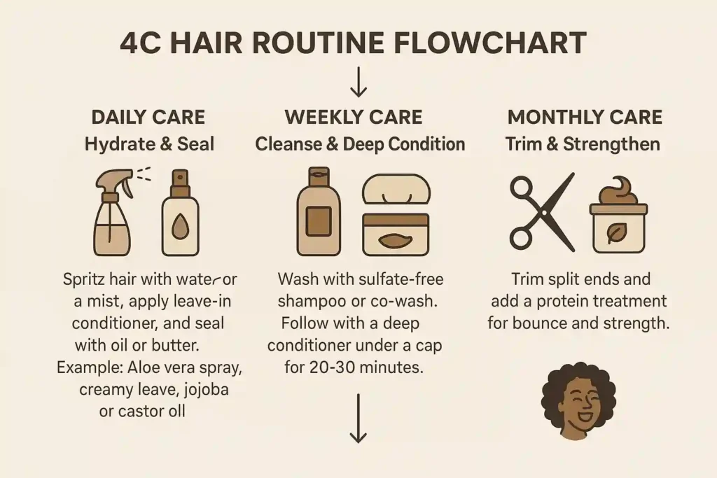Info graphics for 4c hair care